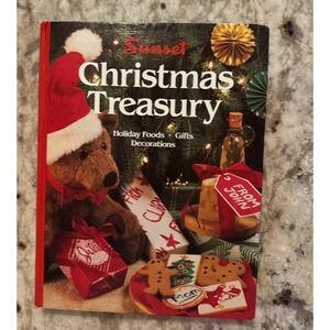 Sunset Christmas Treasury Hardcover Book 1987 Holiday Foods Gifts Decorations